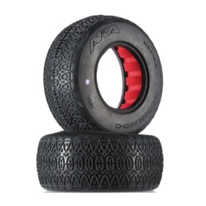 AKA 1/10 Chain Link SC Wide Clay Tire with Red Inserts (2) - Image 4