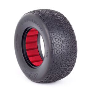 AKA 1/10 Chain Link SC Wide Clay Tire with Red Inserts (2)
