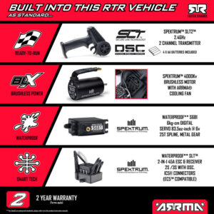 ARRMA 1/10 QUAKE 223S DSC 2WD RTR Brushless Monster Truck, Red - Image 3