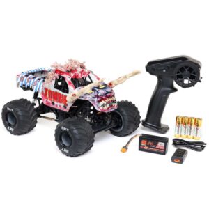1/18 Mini LMT Zombie 2S 4X4 RTR Brushed Monster Truck (Battery & Charger Included), Red - Image 5