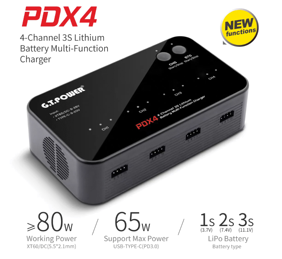 GT POWER  PDX4  AC/DC 80w 1-3s Charger